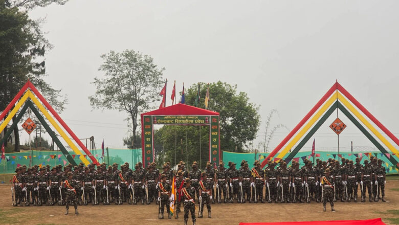 रणभीम गण मुडे ब्यारेक खोटाङबाट ९४ जना सैन्य जवान दीक्षित