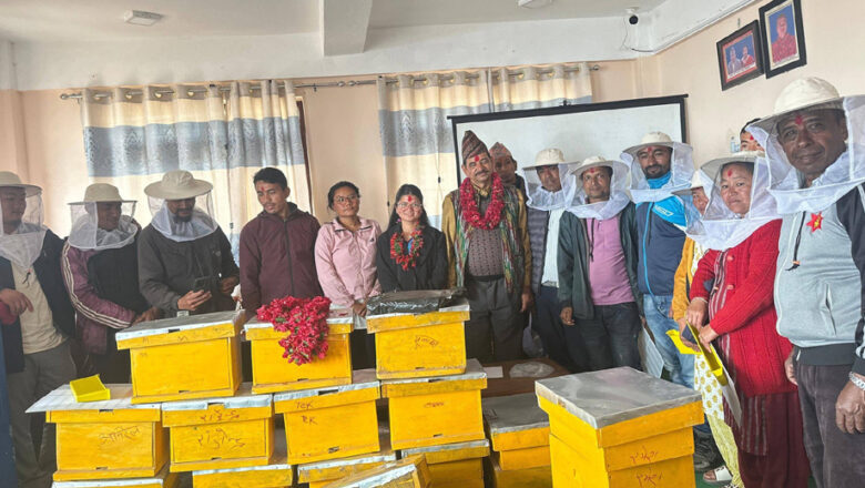 किसानलाई व्यवसायिक बनाउन मौरीको आधुनिक घारसहित तालिम प्रदान